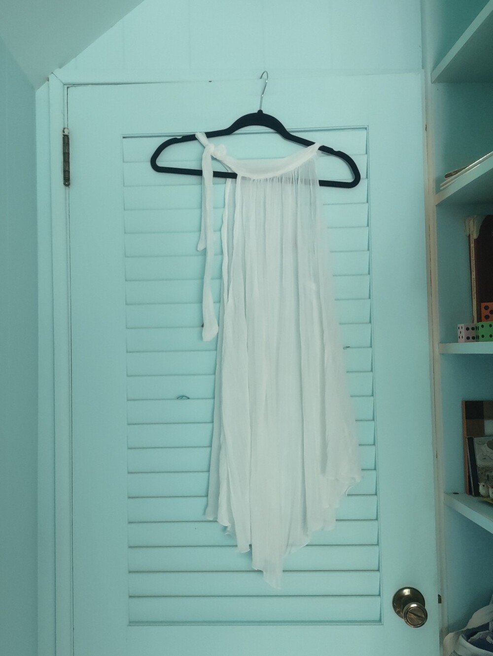 white vintage sheer flowy tunic golbary size 2 fairycore coquette dainty beach
